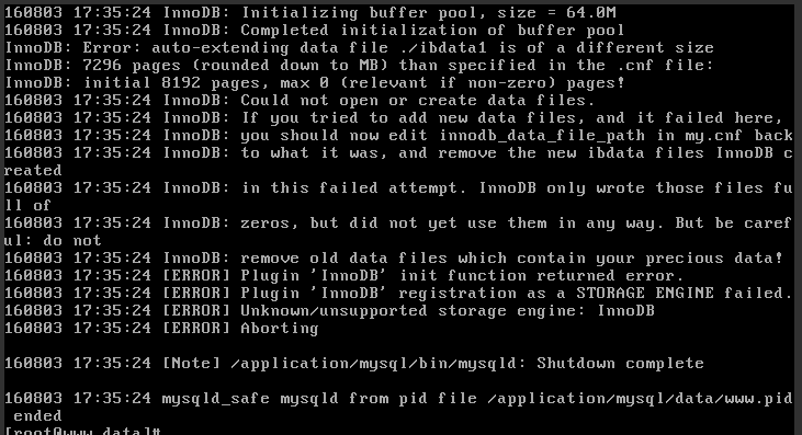 服务器重启导致无法启动MySQL